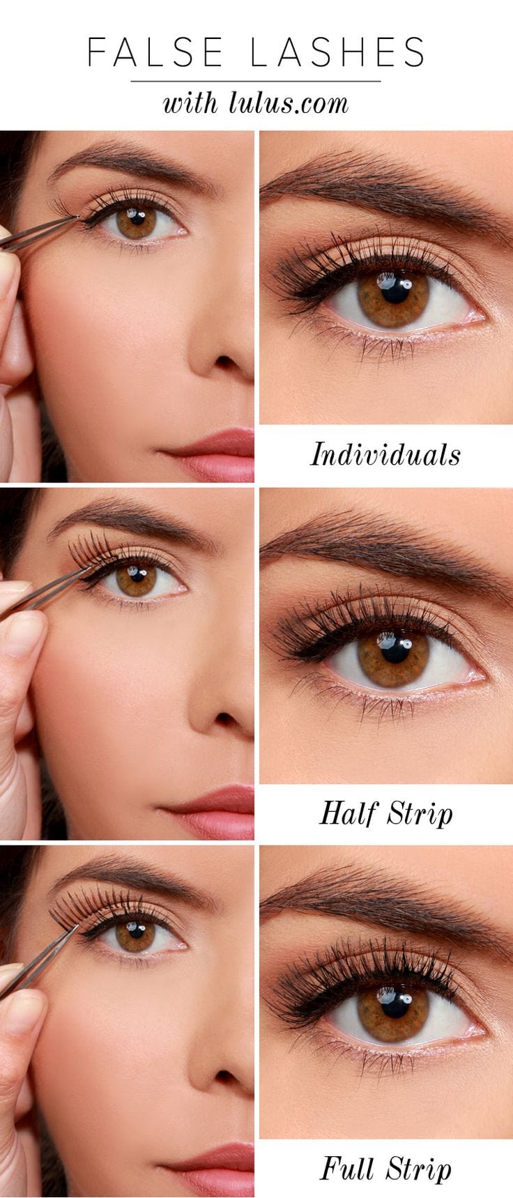 how to apply false eyelashes properly