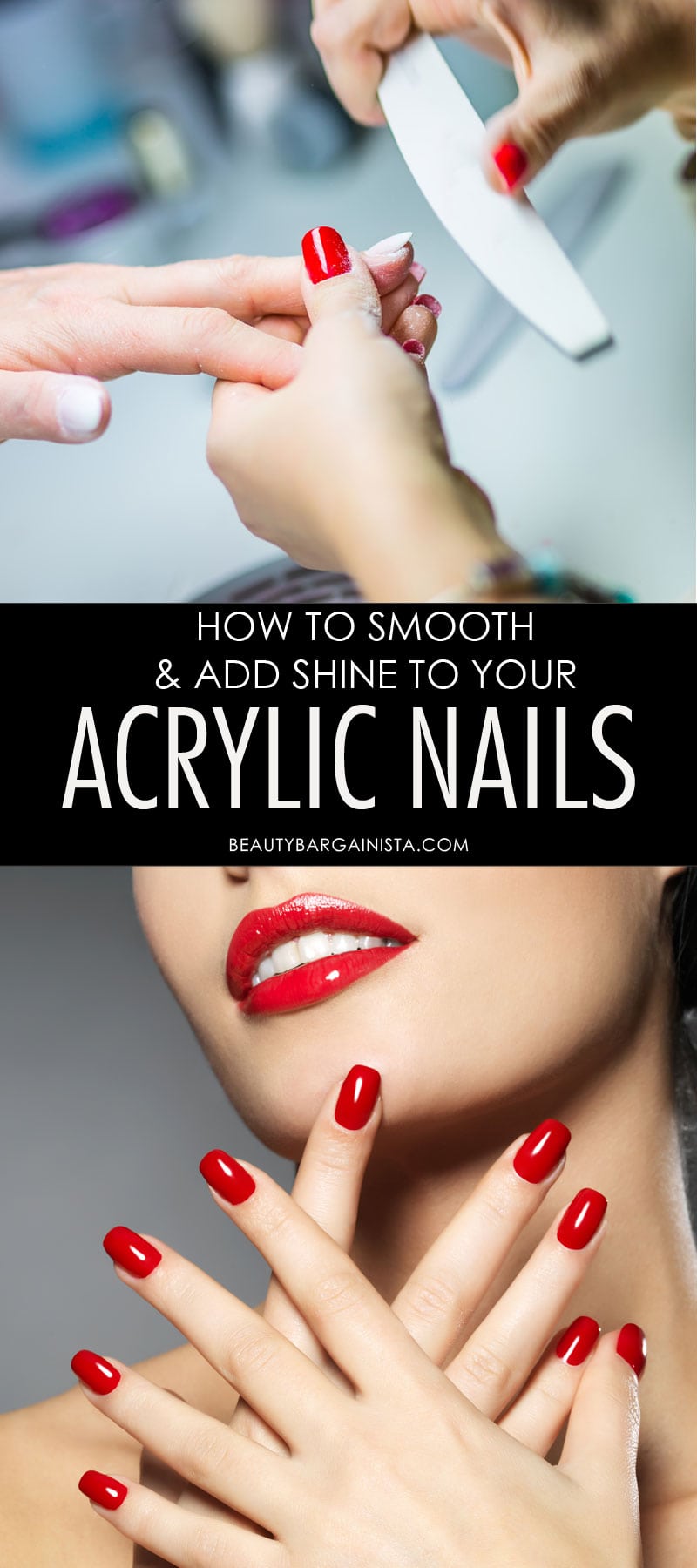 Who doesn't want shiny and smooth acrylic nails? Because acrylics are molded and shaped to the nail using a liquid acrylic combined with a powdered acrylic product, sometimes these nails can get dull and lackluster in a few days of wear. But I've discovered the secret to glossy and smooth acrylic nails so you can have a chip-free shine for at least two weeks! 