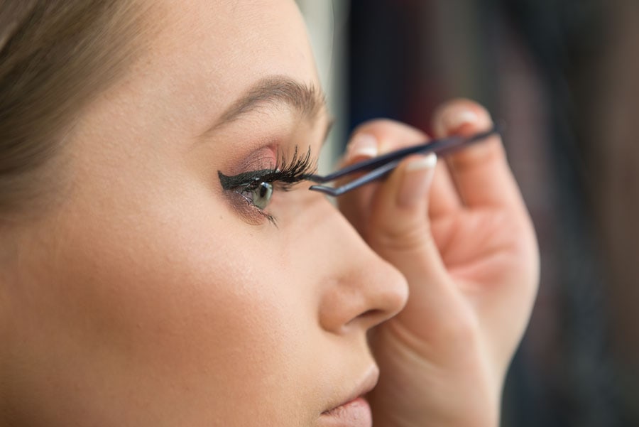 measure your fake lashes against your real fringe